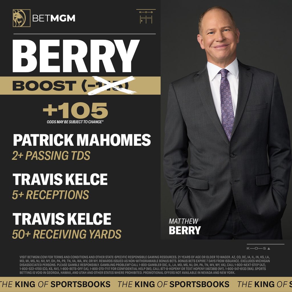 Matthew Berry on Twitter "Today’s BerryBoost on BetMGM …. We got