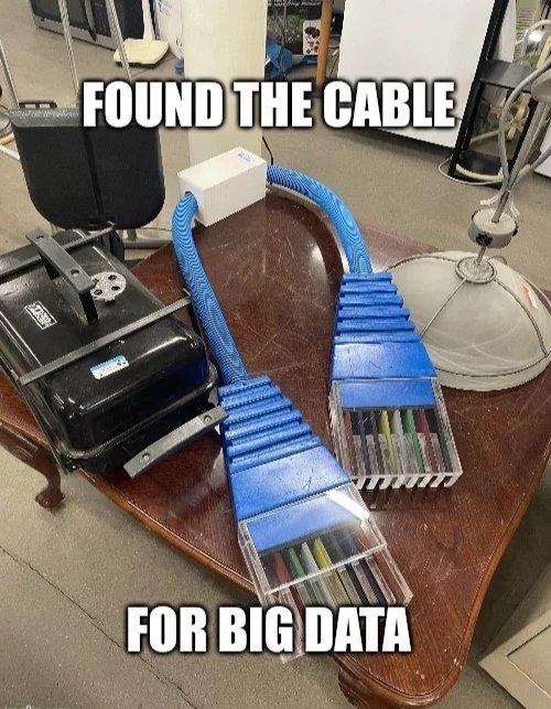 pareekhjain's tweet image. Cable for big data =)

#EIIRHumor #engineering #bigdata 
Credit: Unknown, ViaWeb