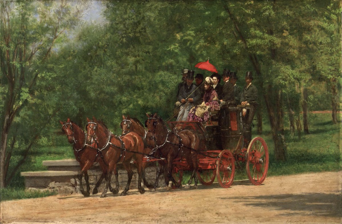 A May Morning in the Park by Thomas Eakins.

#ThomasEakins #painting #paintings #artists #westernart #Horses #carriage