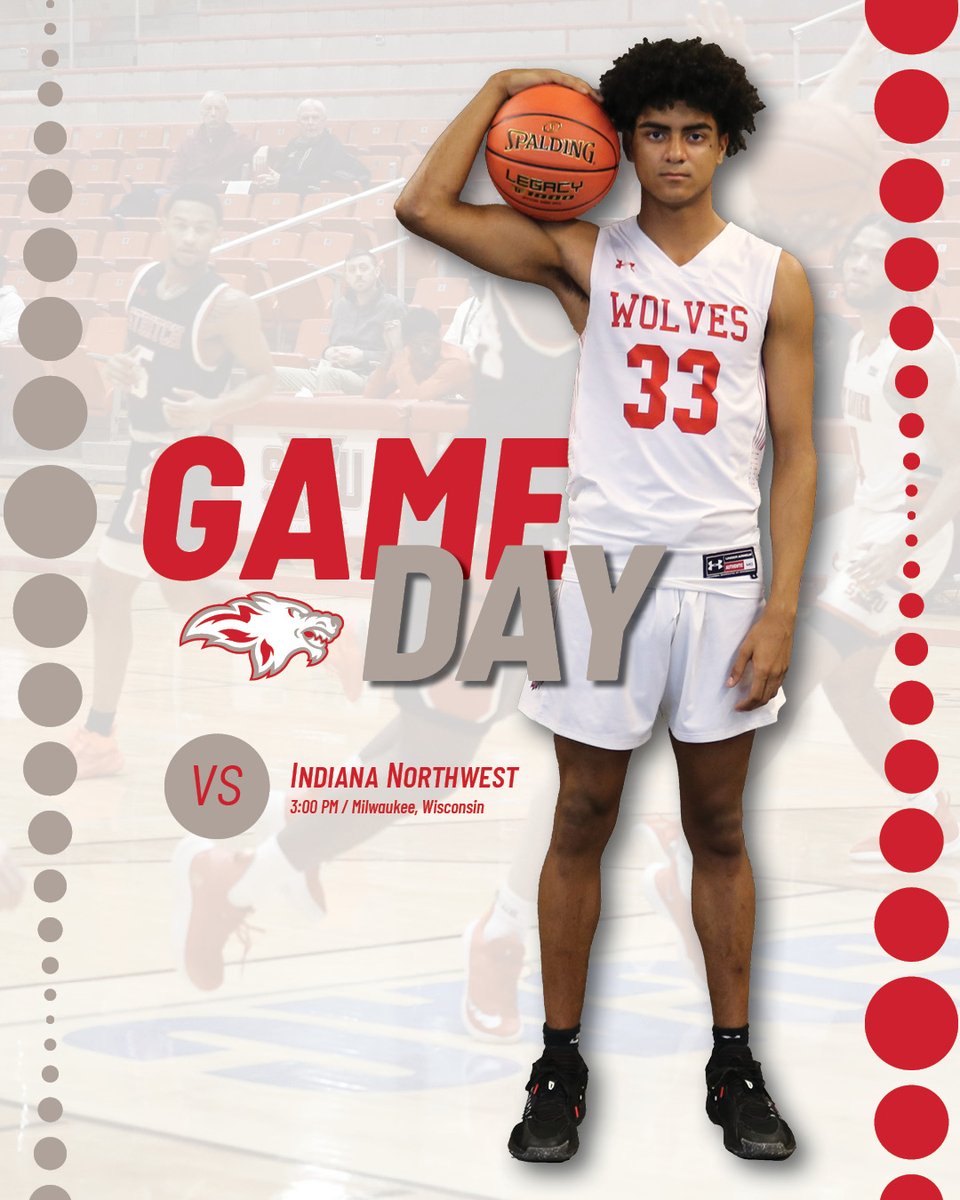 🏀GAMEDAY🏀
<a href="/MBB_CSU_Wolves/">Cardinal Stritch Basketball</a> hosts Indiana Northwest in an afternoon matchup!
📍Panella Court | Milwaukee, Wis.
⏰3pm
📊bit.ly/3WAUa8M
📺bit.ly/3H0NYkz