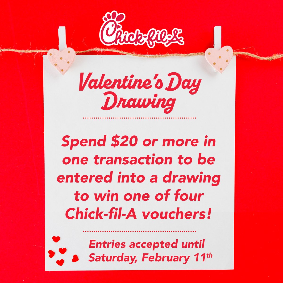 To spread some love to all of our penguins, YSU Chick-fil-A will be hosting the Valentine's Day Drawing until February 11th! 💕 Four winners will be chosen to receive a $10 voucher to CFA. Speak to any of the CFA cashiers for more details 😘 #ysudining #valentinesday #ysu #cfa