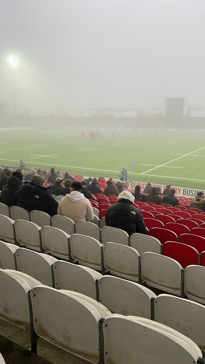 #Kingsholm #U18 #GLOvEXE weather fit for a rugby match 🥶😂 Welldone glawssss 👏🏽👏🏽🏉🍒⚪️