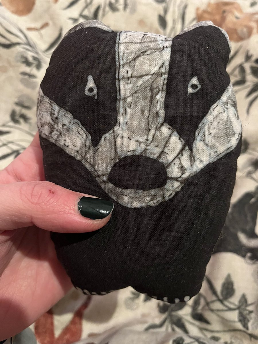 WORLD EXCLUSIVE wheat filled badger handwarmer, handmade by the multi-talented @badgermoon ❤️