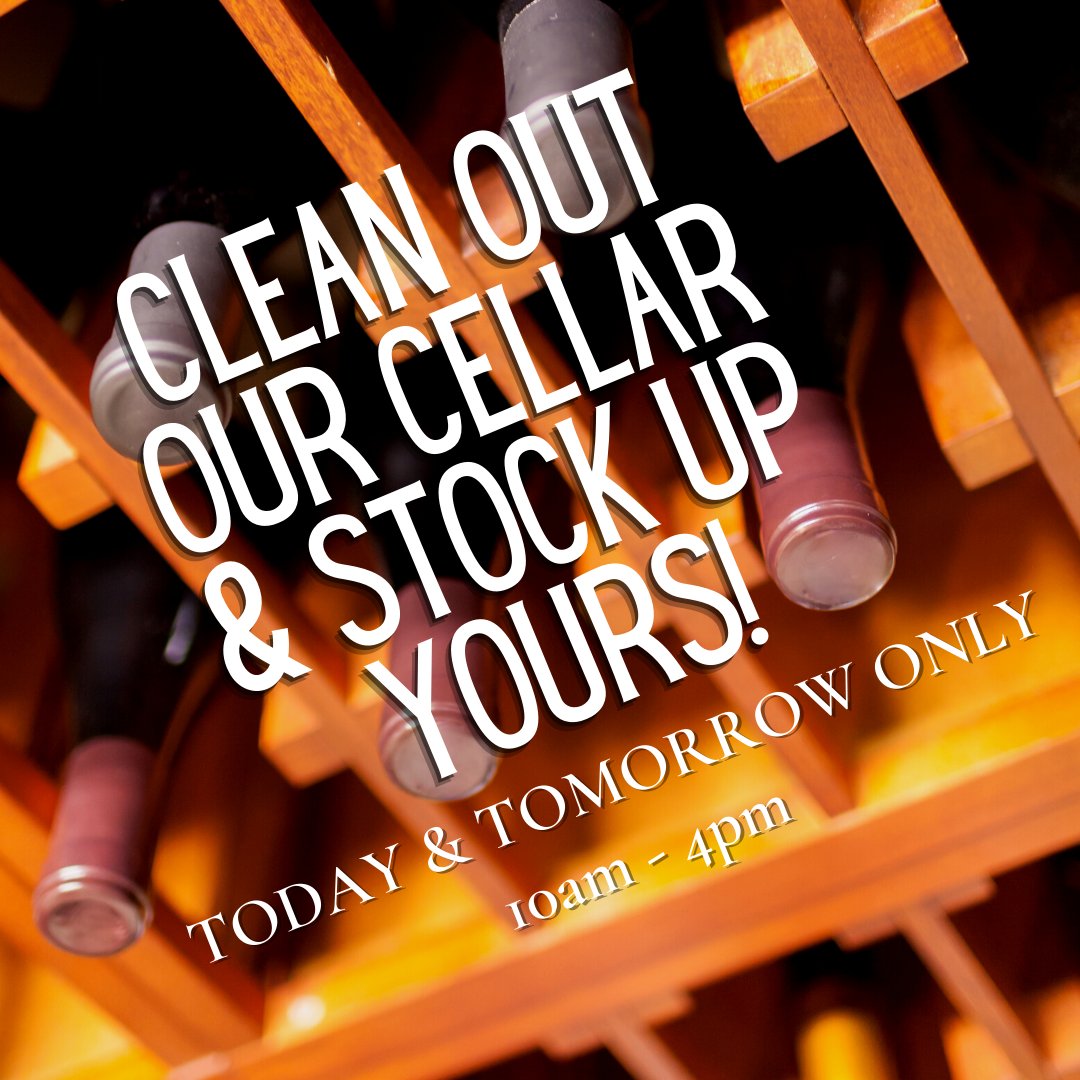 Come to Clos LaChance and help us Clean Out Our Cellar & Stock Up Yours with wines as little as $5 per bottle! We'll be ready to pour you a glass while you shop :) . #closlachance #winery #winesale #morganhill #bayarea #wines #cellarsale