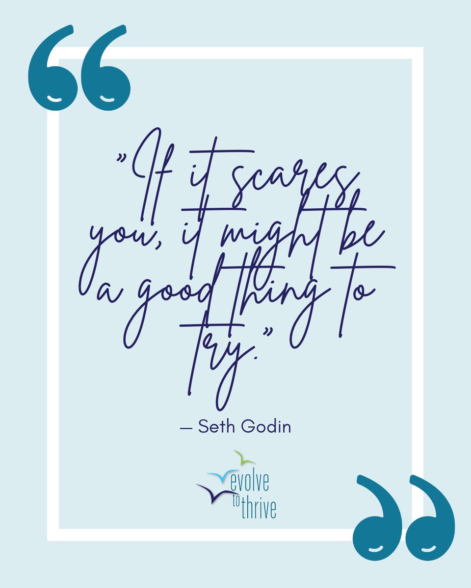 KatieVernoy's tweet photo. This advice from Seth Godin is terrifying, &amp; feels totally accurate. When we are trying to decide what to do, there is often the comfortable choice, and that one choice that makes us feel panic-excited. Let’s use that as excitement and get the thing done. #EvolveToThrive #Quotes https://t.co/TQZ2LxoMOg