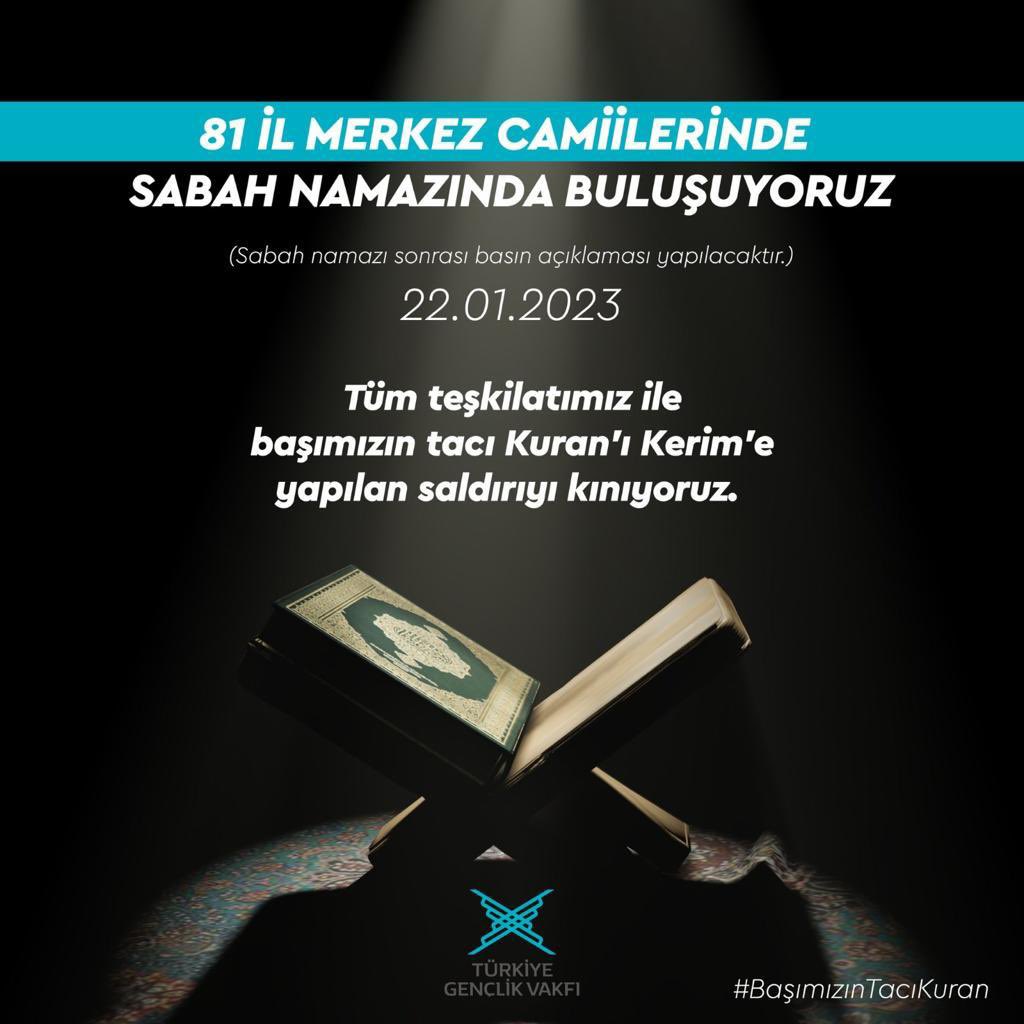 “De ki: Hak geldi, bâtıl yıkılıp gitti! Zaten bâtıl, yıkılmaya mahkûmdur.”
İsra Suresi, 81. Ayet-i Kerime

Bâtıl’ın, Hak karşısında hiçbir gücü yoktur. İslamiyeti’in nuru, bu dünyayı aydınlatmaya devam ettiği sürece de bâtıl kaybetmeye mahkumdur!

#BaşımızınTacıKuran
#StopSweden