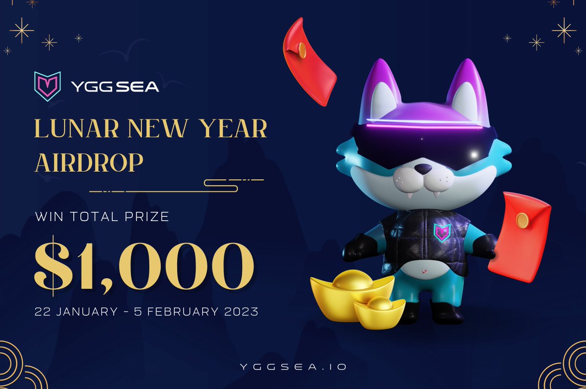 w3ggofficial's tweet photo. #YGGSEA Lunar New Year #Airdrop - Win Total Prize $1000!

 🎉 Let's receive hongbao by joining the big prize pool in #YGGQuest

🕹️ Follow - Like - Retweet

💰 Complete missions: https://t.co/8Qaz1qGnip

⏳ Time: 21 Jan - 5 Feb 2023 https://t.co/Pn2KA3U4ik