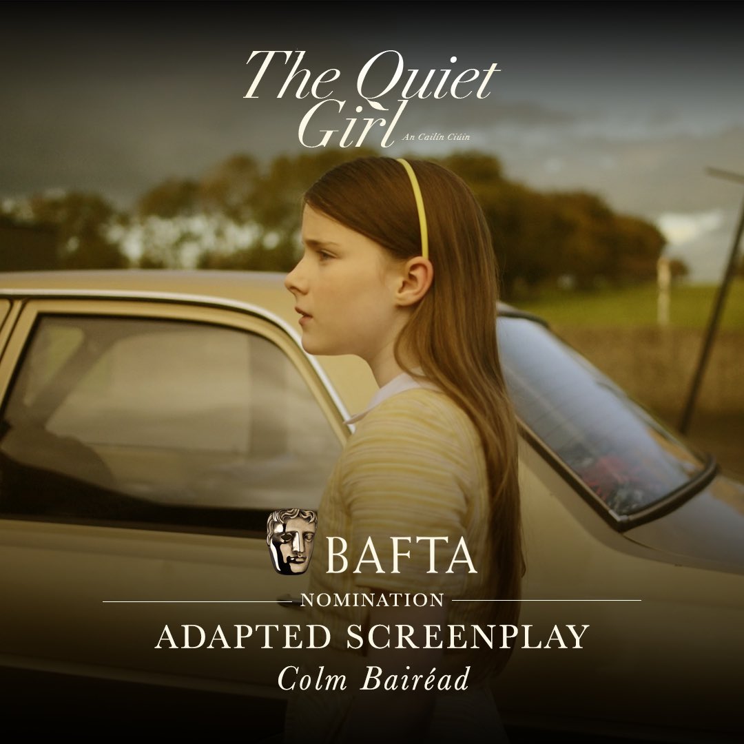 quietgirlfilm's tweet photo. Áthas inár gcroí faoi na BAFTAs! Still beaming about our @BAFTA noms 😍 #AnCailínCiúin is now playing in over 40 cinemas on the island of Ireland! Catch it on the big screen @IFI_Dub @LightHouseD7 @PalasGalway @omniplexcinema @StellaCinemas @thereelpicture @carrickcineplex 🎥🍿🎞️ https://t.co/KogOu7lRpo