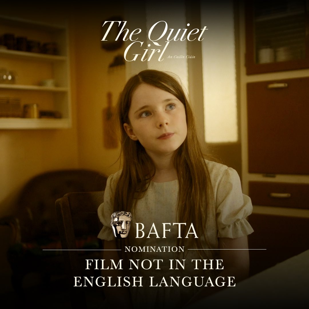 quietgirlfilm's tweet photo. Áthas inár gcroí faoi na BAFTAs! Still beaming about our @BAFTA noms 😍 #AnCailínCiúin is now playing in over 40 cinemas on the island of Ireland! Catch it on the big screen @IFI_Dub @LightHouseD7 @PalasGalway @omniplexcinema @StellaCinemas @thereelpicture @carrickcineplex 🎥🍿🎞️ https://t.co/KogOu7lRpo