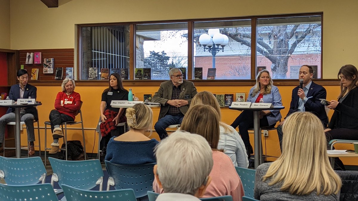 At the <a href="/LWVJoCo/">League of Women Voters of Johnson County, KS</a> Legislative Coffee with some of my favorite #KSLeg legislators this morning. So glad JoCo has these strong leaders fighting to represent the real interests of Kansans.
