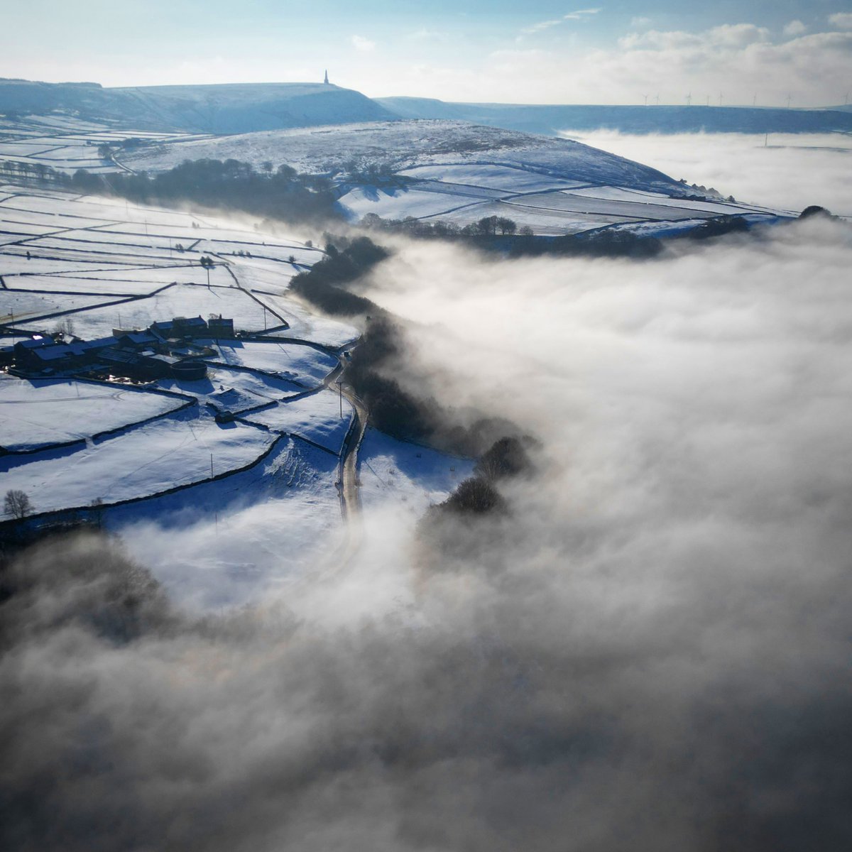 Hebden Bridge looking towards Stoodley Pike and Todmorden. ⁣
⁣
Still hugely impressed with this little drone. 
⁣
#djimavicmini3pro #air_frames