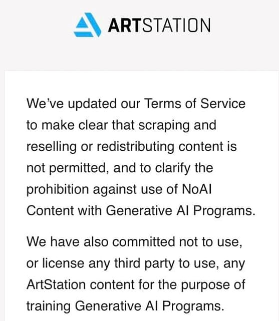 JonLamArt's tweet photo. Updated TOS from Artstation...Very Interesting....

#CreateDontScrape #ArtistPushback https://t.co/2U28QlSW7y