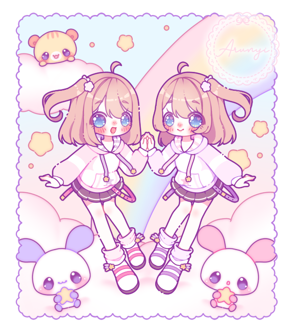 ꒰ა commission for tsuki and mari ໒꒱
•••
#cutegallery #commissions #kawaiiart