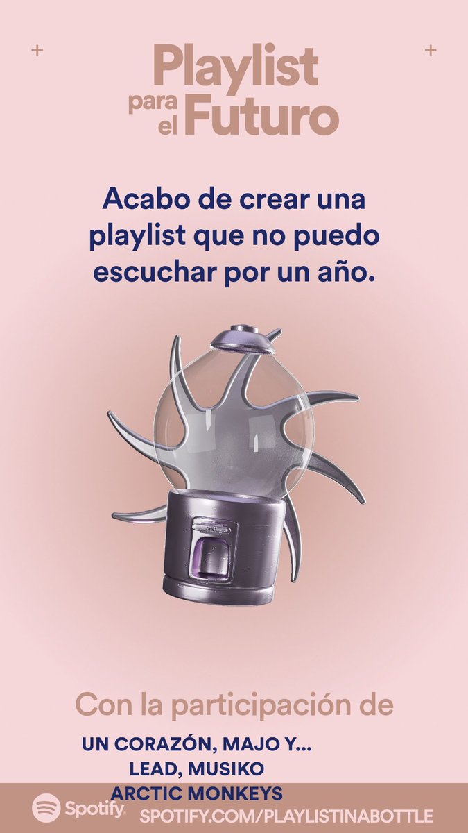 IsrawMx's tweet photo. Acabo de crear una cápsula del tiempo musical que no puedo abrir hasta 2024.
Crea la tuya con Playlist para el futuro de Spotify: https://t.co/pGI2JSbyRZ
#PlaylistfortheFuture
https://t.co/tCQ53KKN4Z https://t.co/XPpzdX0RlY