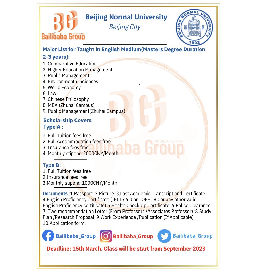 Bailibaba_Group's tweet photo. Nous sommes en collaboration direct ou indirect avec plusieurs universités Chinoises.🏫

📲Vous pouvez rejoindre notre groupe Whatsapp pour plus de renseignements   https://t.co/yhYzLgHySh https://t.co/IrcyuirkAO