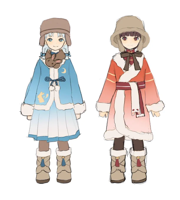 + winter clothing sketch and all seasons  Yuxi (语汐)  Jiyu (霁雨) 