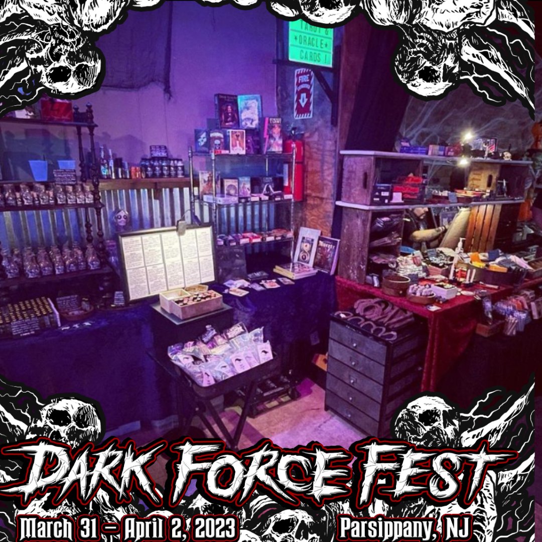 darkforcefest's tweet photo. Vendor Feature: @6Witch3
Witchy things to delight the senses, boost ailing systems, adorn lovely bodies and soothe wandering souls.
#DarkForceFest #VampireFreaks #GothFest #GothEvent #NorthAmericaGothFestival #WitchLife #Witch #6Witch3 #Gothic #Alt #Goth https://t.co/2olP6U5JN7