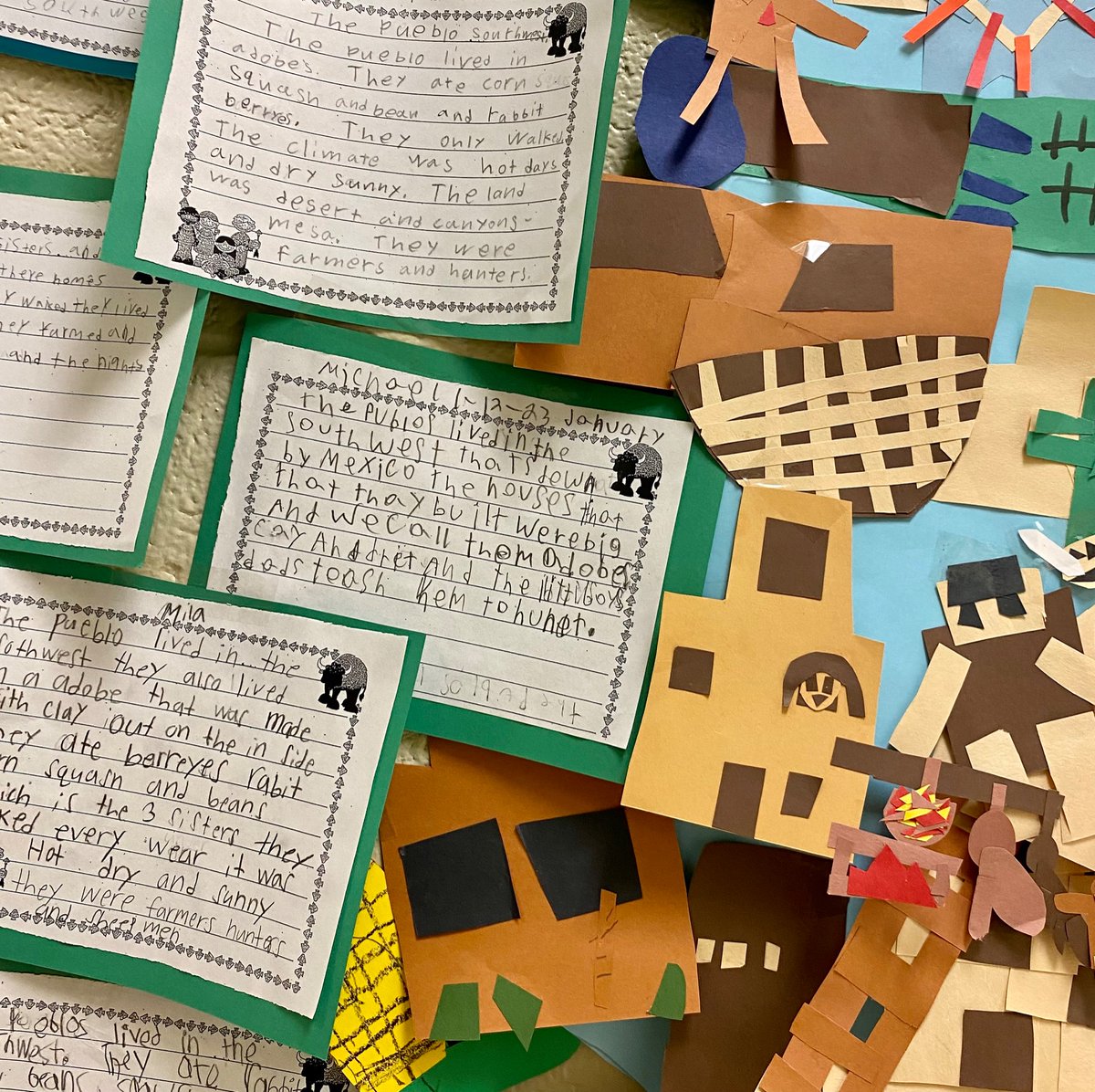 Last up....
 The Pueblo of the Southwest on our hallway map! <a href="/centreridgees/">Centre Ridge Rams</a>