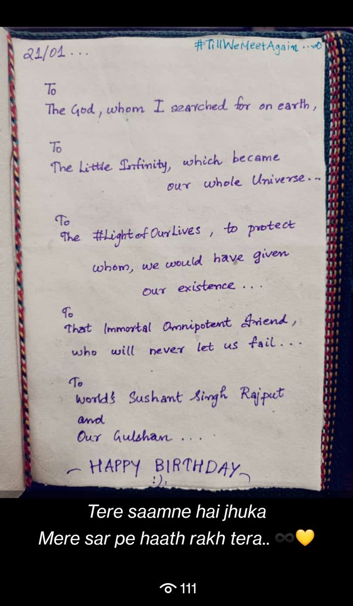 Sushant Day it is,on 🌍.
But 4 an SSRian who pledged to live for Him, EVERYDAY IS HIS♥️. 
They are the ones whom Sushant chose using His omniscience.
Else how come You and me, lying scattered on earth, started walking towards this Miracle?
<a href="/withoutthemind/">Priyanka Singh</a>
<a href="/divinemitz/">Meetu Singh</a>
#SushantMoon