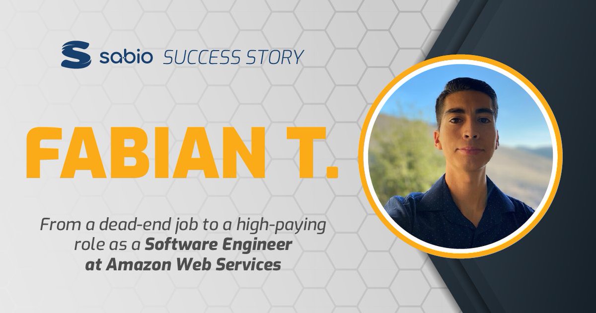 WeSabio's tweet image. Wondering where coding can get you?
Check out our success stories Fabian, he was a #CodeNewbie, now he makes six figures 💵👏
buff.ly/3rTqJSl
#Veterans #VetsWhoCode #Technology #LearnToCode #Java #Tech #Programming #100DaysofCode #WebDesign #Coding101