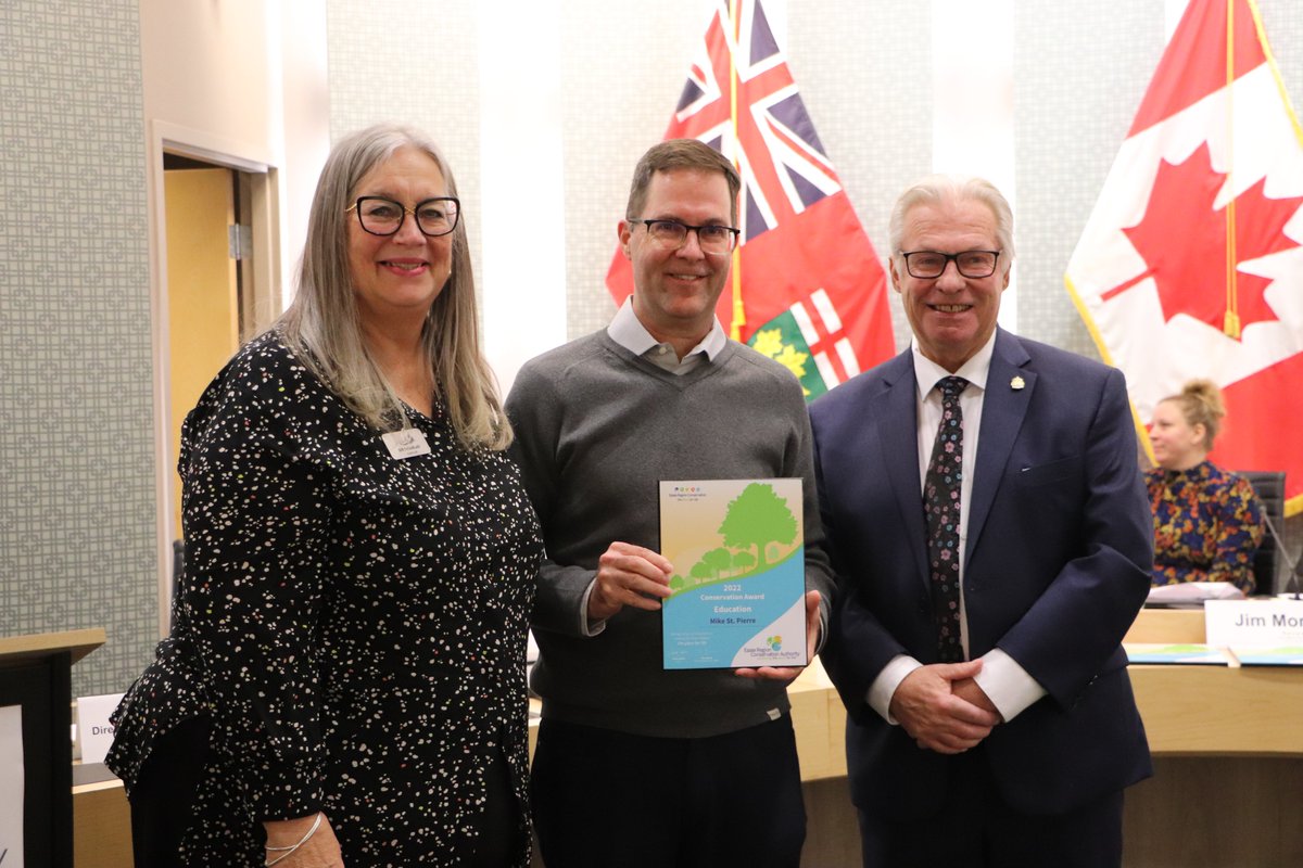 essexregionca's tweet photo. Congratulations to Mike St. Pierre, who received the Conservation  Education Award for 30 years of inspiring student and school-wide #stewardship, environmental consciousness, #outdooreducation and #experiential learning across the @WECDSB . #YQG #ConservationMatters https://t.co/lHBdCpSWzD