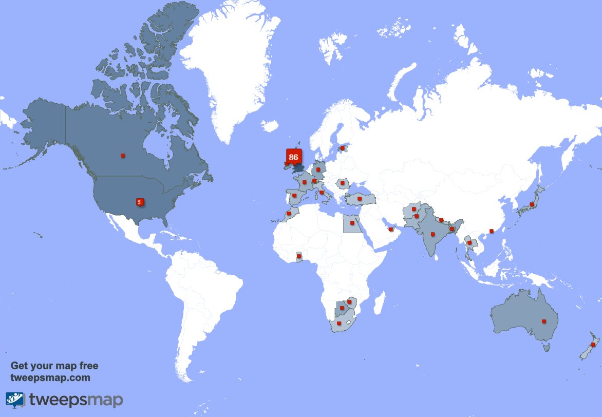I have 1 new followers from Canada last week. See tweepsmap.com/!GraemeCopas