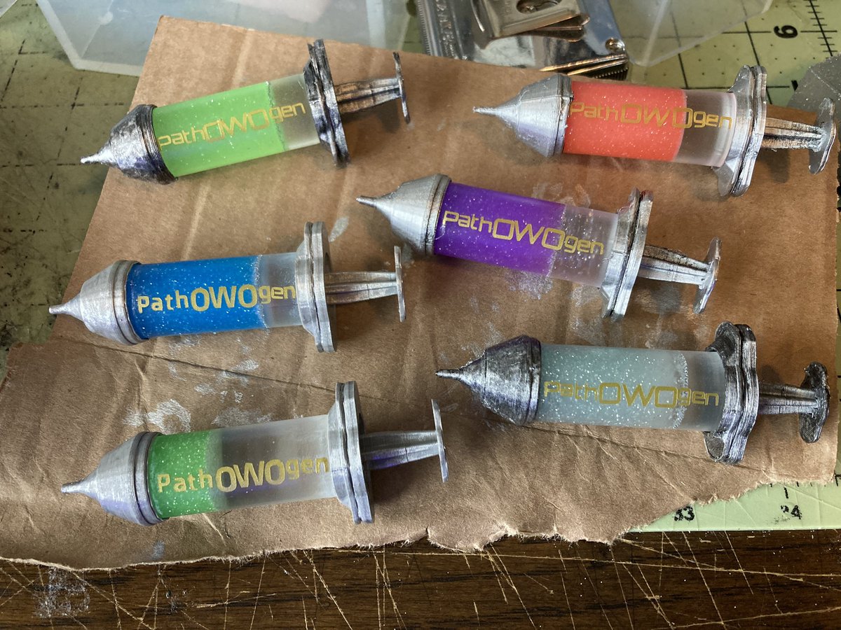 ashvejlou's tweet photo. PathOWOgen, now in new colors! I wonder what kind of furry each one will turn you into?
Will be releasing the new colors to ETSY this upcoming week! Also some new translucent colors!
#furry #furryfandom #pathowogen #resin #art #crafts https://t.co/1PkMfxRXBa