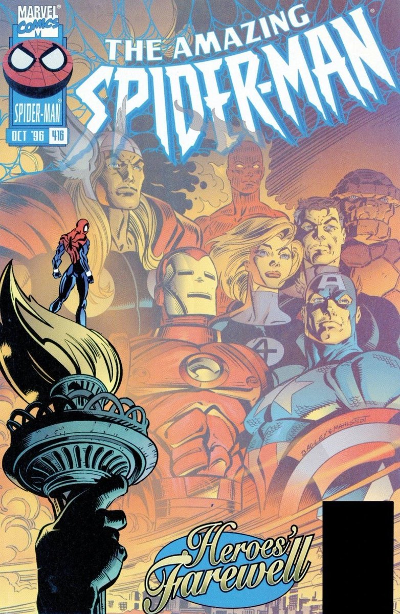 RT @tododiacapa: The Amazing Spider-man #416 (1996)

Arte por: Mark Bagley e Larry Mahlstedt. https://t.co/jT9YrOtvJp