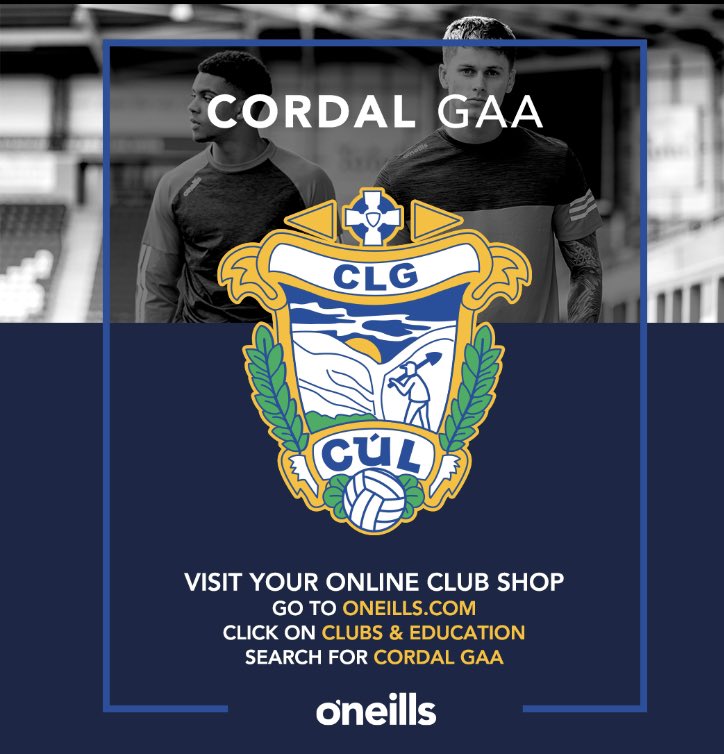 CordalGAA's tweet photo. The New Cordal GAA Oneills Club Shop Is Now Live. 

If You Wish To Order Gear Please Click The Link Below.⬇️🔵🟡

https://t.co/d9COBBW4KP https://t.co/KJWfaOlB9E