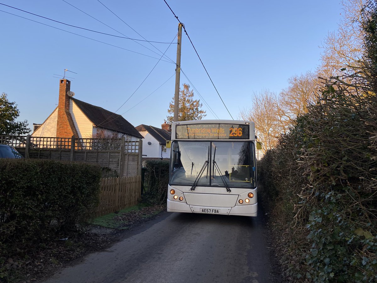 Arrivabus7's tweet photo. A wonderful day out around Kent today. Started off with 6204 on a frosty morning 402 to Sevenoaks and back, then on AE57 FBA along the soon to be withdrawn 255 and 296. A sunset trip on 6200 along the 6 to East Peckham followed before a nice evening on the dart around Tonbridge. https://t.co/gW242f9gw1