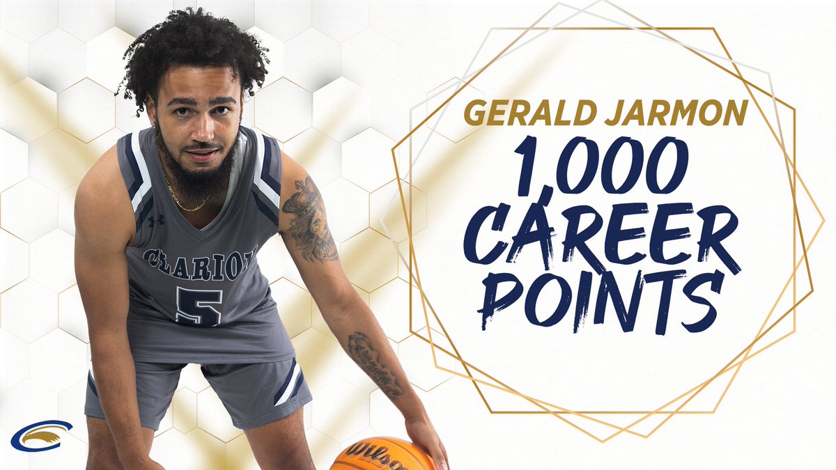 ClarionEagles's tweet photo. With a bucket to close out the first half against Edinboro, Gerald Jarmon became the 32nd player in @ClarionMBB history to crack the 1,000-point barrier! https://t.co/k8wH6khYeR