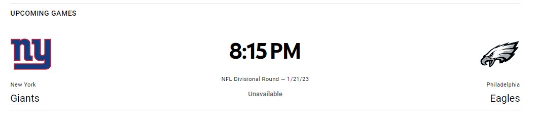 DougReale's tweet photo. @TeamYouTube YouTubeTV is showing Eagles Giants game tonight as unavailable in DC market. Shouldn't this be a national broadcast game? Displays as unavailable on android app, web app, and google tv app.  Help! Don't want to miss this game. https://t.co/hkiarRCUli