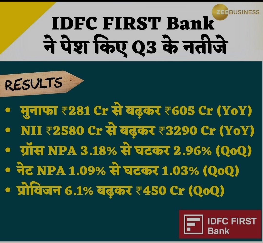 IDFC FIRST BANK Q3 RESULTS #idfcfirstbank #banknifty #bankingsector #StockMarketindia #stockmarketanalysis #earningseason #nse #nseindia #bse #bseindia @Chandrakanta063