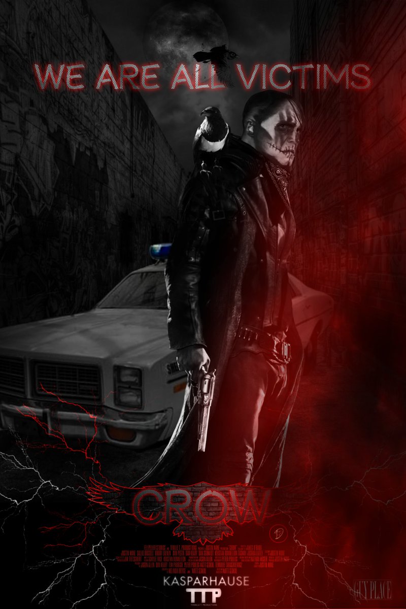 IrenPodOfficial's tweet photo. Well, four more versions🔥❤😍
I'm glad to be posting movie posters again. 
Designed by @IrenPodOfficial 
#JustinMane #crowfanfilm #movieposter #thecrow #graphicdesign #posterdesign #HorrorMovies #horrorfans #horrormovie #HorrorFan #Creative https://t.co/ZdYcvAeu4n