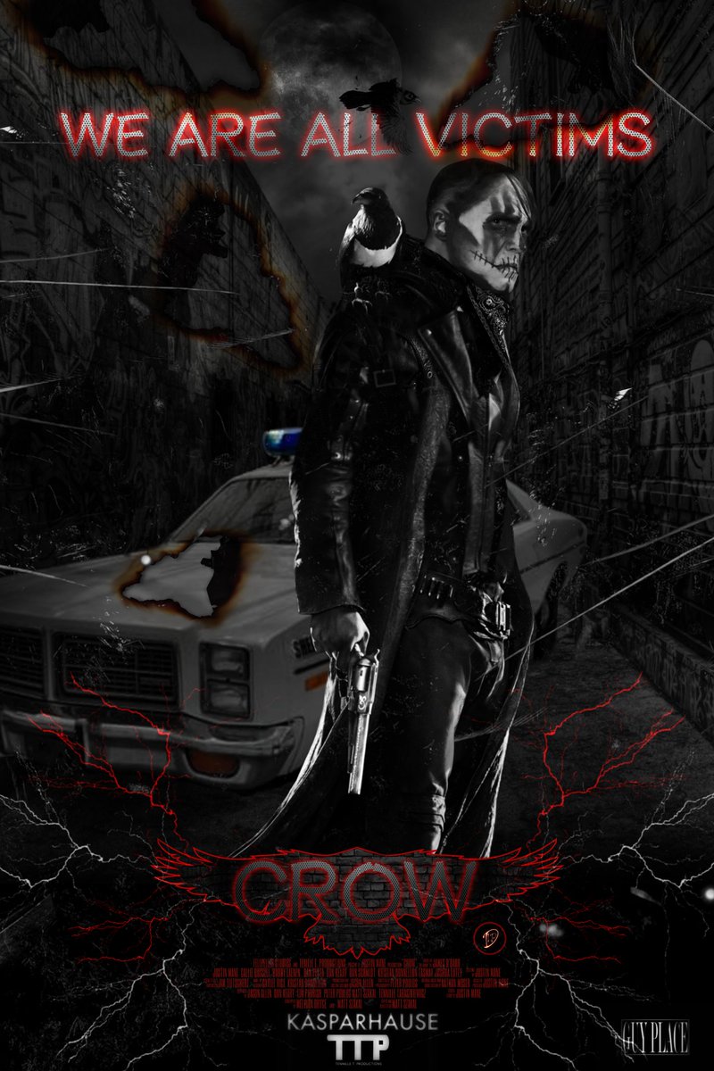 IrenPodOfficial's tweet photo. Well, four more versions🔥❤😍
I'm glad to be posting movie posters again. 
Designed by @IrenPodOfficial 
#JustinMane #crowfanfilm #movieposter #thecrow #graphicdesign #posterdesign #HorrorMovies #horrorfans #horrormovie #HorrorFan #Creative https://t.co/ZdYcvAeu4n