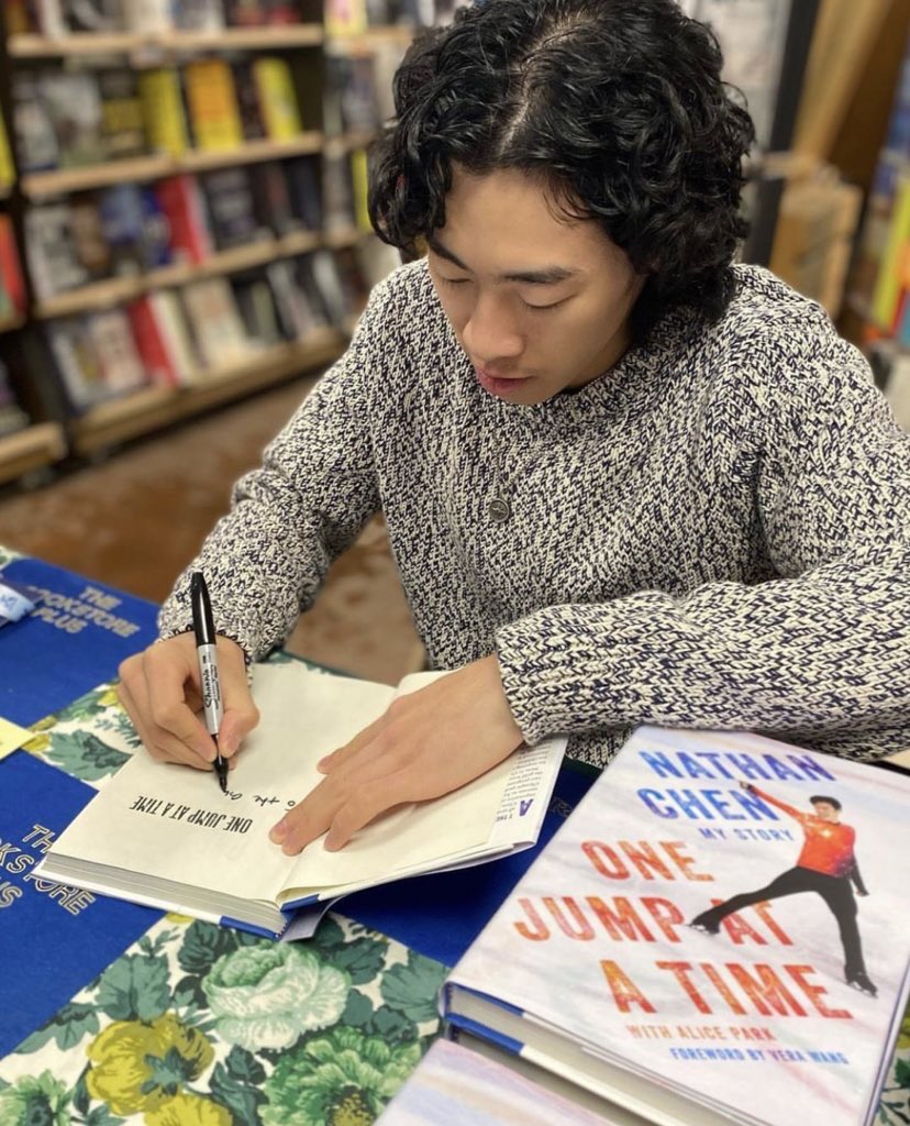 nwc_ma's tweet photo. Finally made it Hawaii… Can’t Thank you enough Nathan for taking the time to sign personalized books for your fans who couldn’t see you at the Book Store Plus in Lake Placid.  I’m so thrilled and beyond words!!!  🥹Huge Mahalo’s!!! #NathanChen #OneJumpAtATime https://t.co/0Rv0iKxhHn