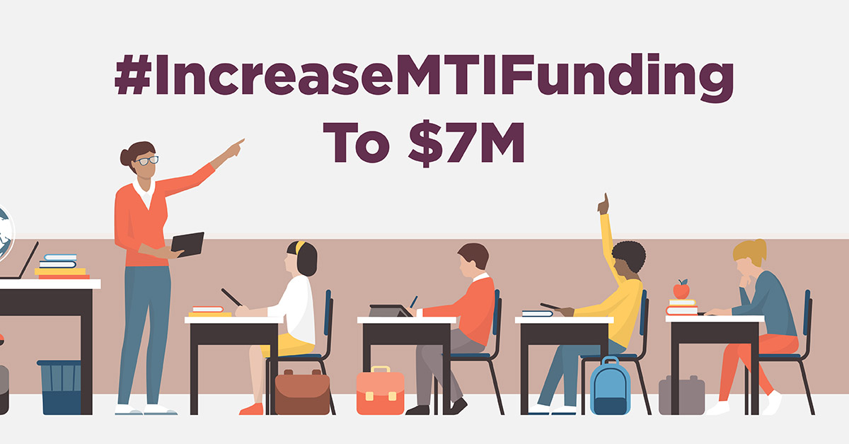 Black &amp; Latinx students are more likely to be in a classroom without a fully-certified teacher. We need to invest in future educators to close this inequity. <a href="/RepTerriBryant/">Terri S. Bryant</a> <a href="/jiltracy/">John - Jso.eth</a> &amp; <a href="/pacionezayas/">Tina Pacione-Zayas 🐜 🇵🇷</a> please commit to increase MTI funding to $7M.