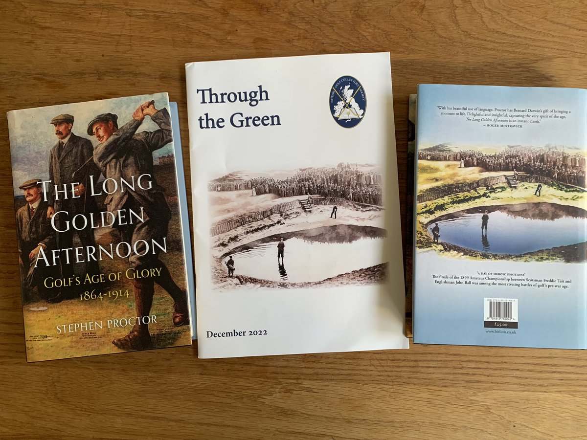 SandRussellArt's tweet photo. So happy to have received from @SProctorGolf a copy of Through The Green magazine, with my #GolfIllustration on the cover, and inside, with an excerpt of Stephen’s book “The Long Golden Afternoon”! The mag, from the British #Golf Collectors Society, was edited by @R_McStravick. https://t.co/Zxo9gfR5Eq