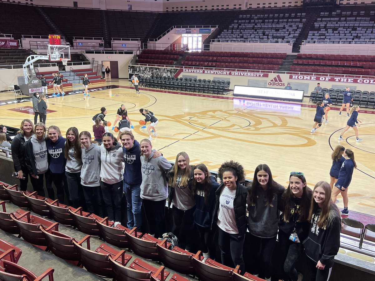 Whitefield Girls Basketball (@whitefield_gbb) on Twitter photo Lady Cats attending the <a href="/EKUWBB/">EKU Women's Basketball</a> v North Florida game today!
We will be playing on this court in 4 days in the first round of the All A State Tournament!
<a href="/WA_Wildcats/">Whitefield Athletics</a>
<a href="/KylieRitter17/">Kylie Ritter</a> <a href="/camrynnn01/">Camryn Poole</a> <a href="/SaraRitter14/">Sara Ritter</a> <a href="/aspieker20/">allison</a> <a href="/noelsmithh/">Noel Smith</a> <a href="/amythompson41/">Amy Thompson #41</a> <a href="/abbyritter21/">Abby Ritter</a> Lady Cats attending the <a href="/EKUWBB/">EKU Women's Basketball</a> v North Florida game today!
We will be playing on this court in 4 days in the first round of the All A State Tournament!
<a href="/WA_Wildcats/">Whitefield Athletics</a>
<a href="/KylieRitter17/">Kylie Ritter</a> <a href="/camrynnn01/">Camryn Poole</a> <a href="/SaraRitter14/">Sara Ritter</a> <a href="/aspieker20/">allison</a> <a href="/noelsmithh/">Noel Smith</a> <a href="/amythompson41/">Amy Thompson #41</a> <a href="/abbyritter21/">Abby Ritter</a>