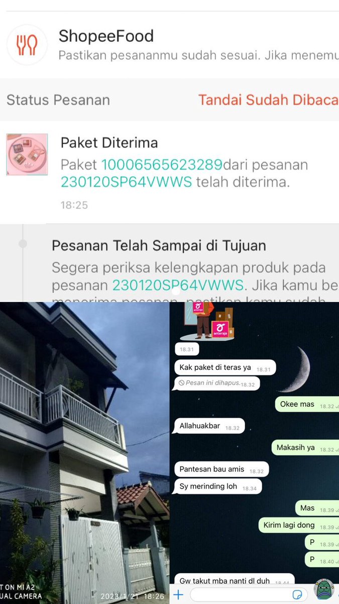 Tanyarl temen² tolong yang paham hal gaib, foto ini real atau editan? Atau efek cahaya aja?
Aku masih agak gemeter sampe sekarang karena sebelahnya itu kamar kos aku.
Foto itu (yg dihapus di chat) dari kurir yg nganterin paket anak kosan.