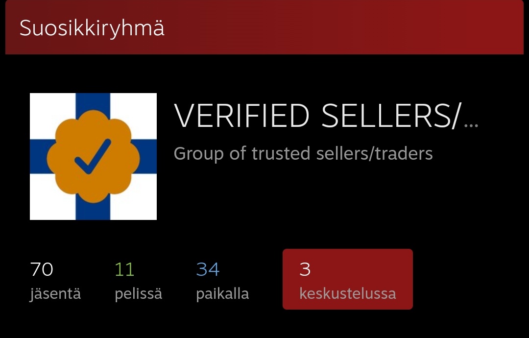 Ootko skinittelijä? Haluutko näyttää muille olevasi luotettava? Jos koet olevasi "iso tekijä" skinikaupoissa ja sulla on paljon reppiä, laitathan mulle tai ryhmän modeille viestiä halutessasi liittyä meihin. ⬇️ steamcommunity.com/groups/Verifie…

Arvostan, jos repostaat tän! 🤌🔥