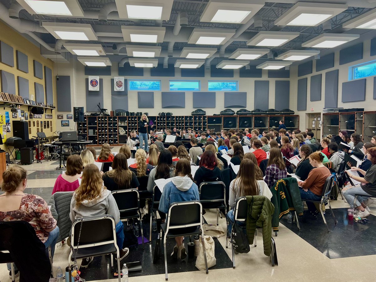 Rehearsals going well today for OMEA District 1 Honor Choirs. Clinicians Mrs. Carolyn Gross (Junior High) and Dr. Dara Gillis (High School) have created a great experience for our students. Concerts are tomorrow at the Stranahan Theater: 2:30 pm for Jr. High, 7:00 pm for HS.