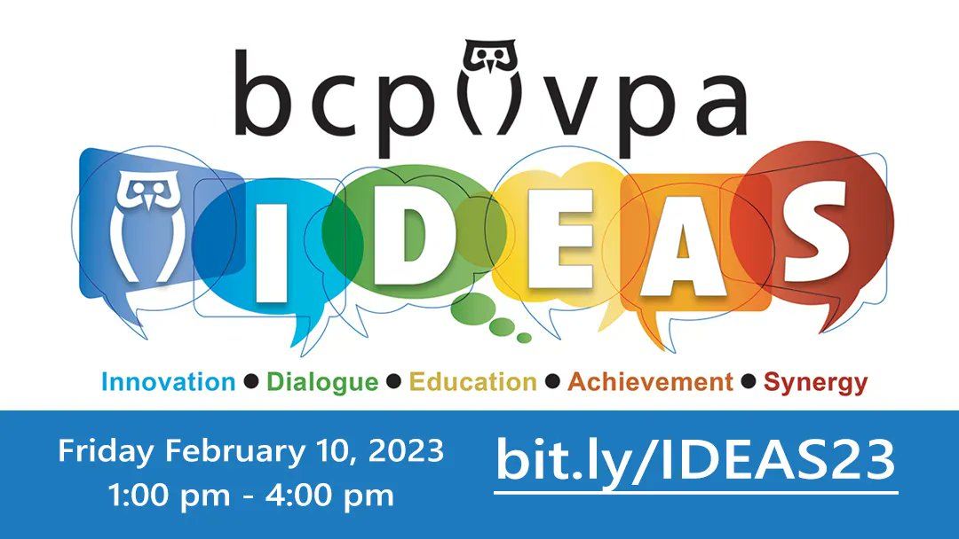 The @bcpvpa IDEAS Forum is an annual celebration of learning, leadership, and collaboration. On Feb 10, be part of a robust and collaborative #TheoryOfChange development process, along with our special guests. Join us in person, or virtually! 

Register: bit.ly…