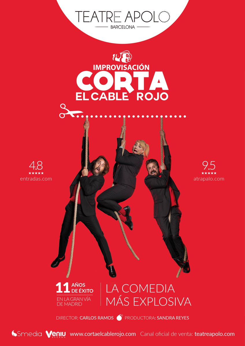 entrada_te's tweet photo. Seguimos haciendo alusión a la comedia de improvisación, ¿a quién no le gusta reír a carcajadas? Sino es tu caso porque prefieres verlo todo de color negro no te plantees esta comedia.
 #cortaelcablerojo #comedia #improvisacion #improvisacionteatral #barcelona #teatroapolo https://t.co/DtvUPJfSCo