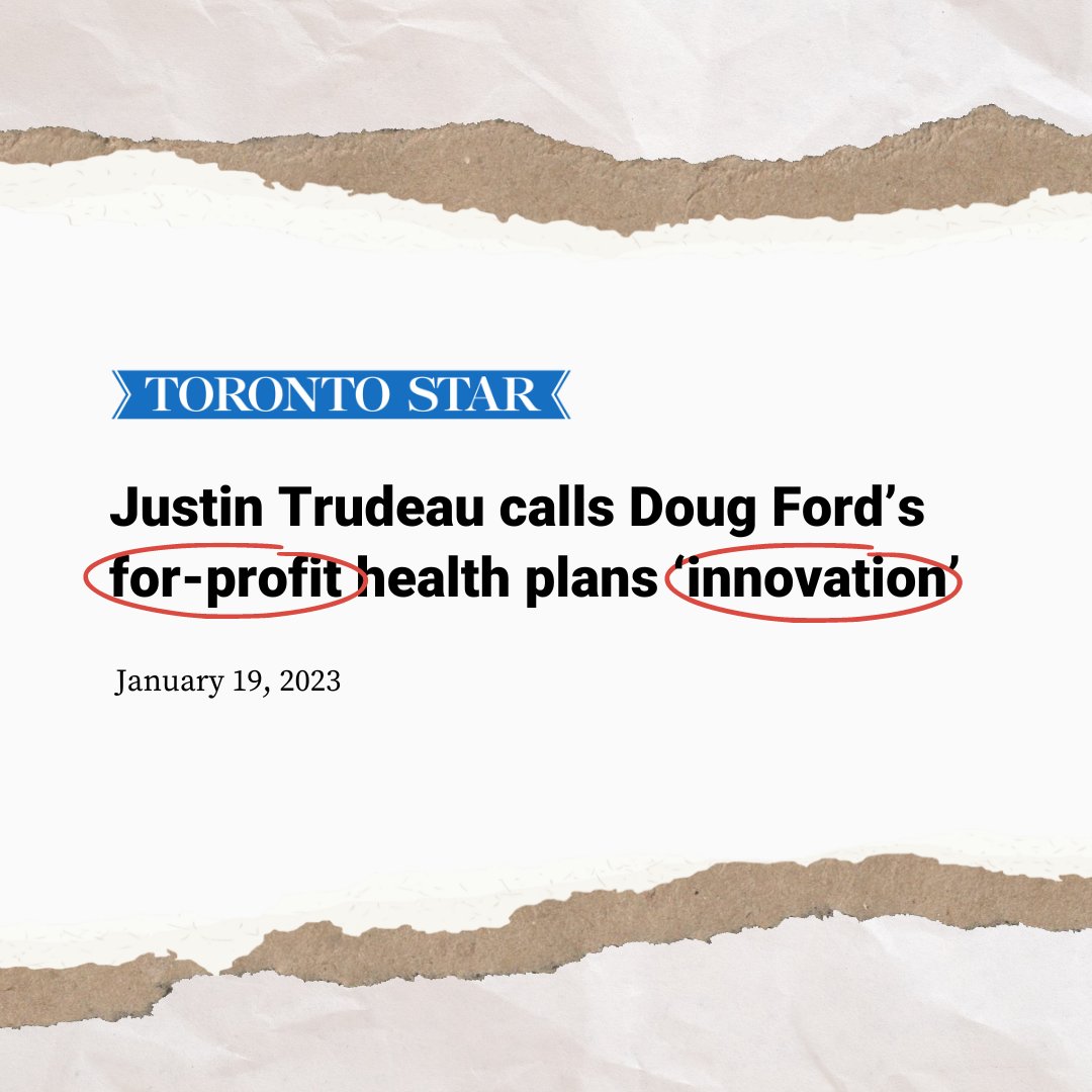 Let's be clear, with private health care. 

You will get a bill. 

You will wait longer. 

And the staffing crisis will get worse.

A private system is not innovation like Justin Trudeau claims — it will make things worse.