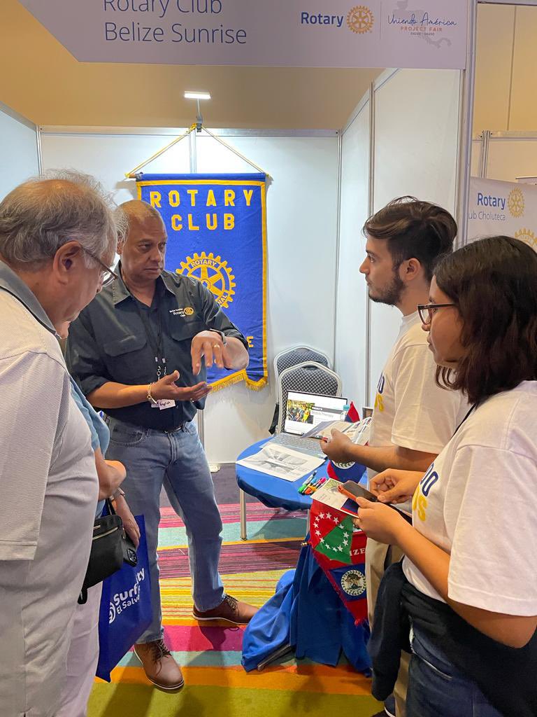 BelizeRotary's tweet photo. Club member Ray making the pitch(es) at the @Rotary4250 project fair in San Salvador https://t.co/icF8R2PInO
