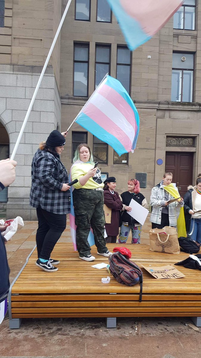 0liverAttention's tweet photo. A massive thank you to everyone that turned up, spoke and showed out for our Trans Rally! It was a really incredible day and the Trans Joy was visible throughout the centre. So much love for all of you and solidarity to our siblings in Glasgow today. #RallyForTransEquality https://t.co/9XINFVlqQP