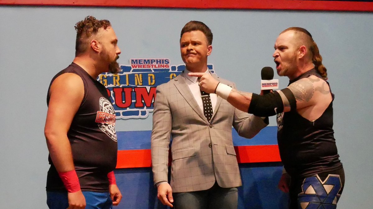 Mem_Wrestling's tweet photo. . @austinlane1 rips Matt apart before kicking his butt on #MILESTONE100!
WATCH | https://t.co/jIrhB42exX
#MemphisWrestling https://t.co/2UCfNAl8Lq