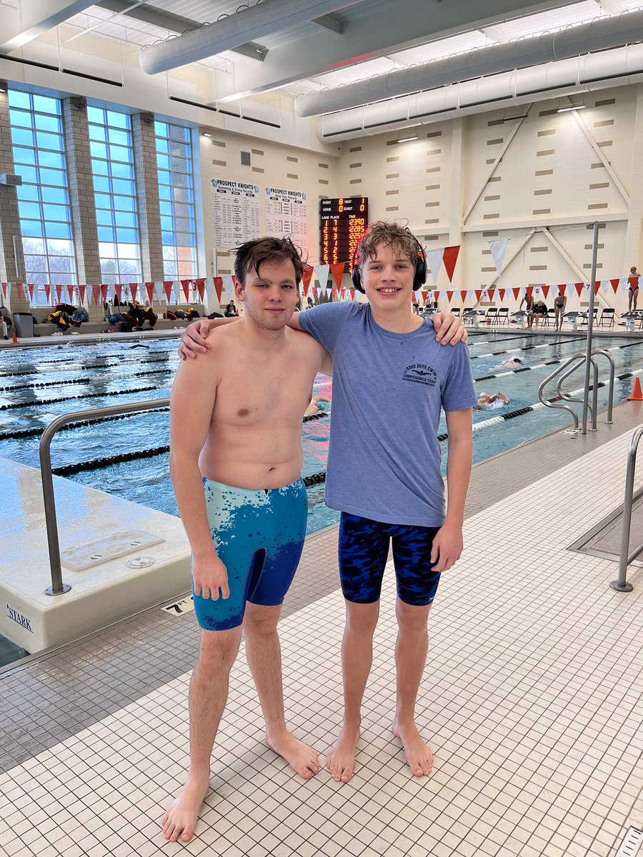 D300BoysSwim's tweet photo. This dynamic duo tied for 5th in the 200 free at the Hersey invite this afternoon #thepowerof2 https://t.co/VJt6U4x2YJ