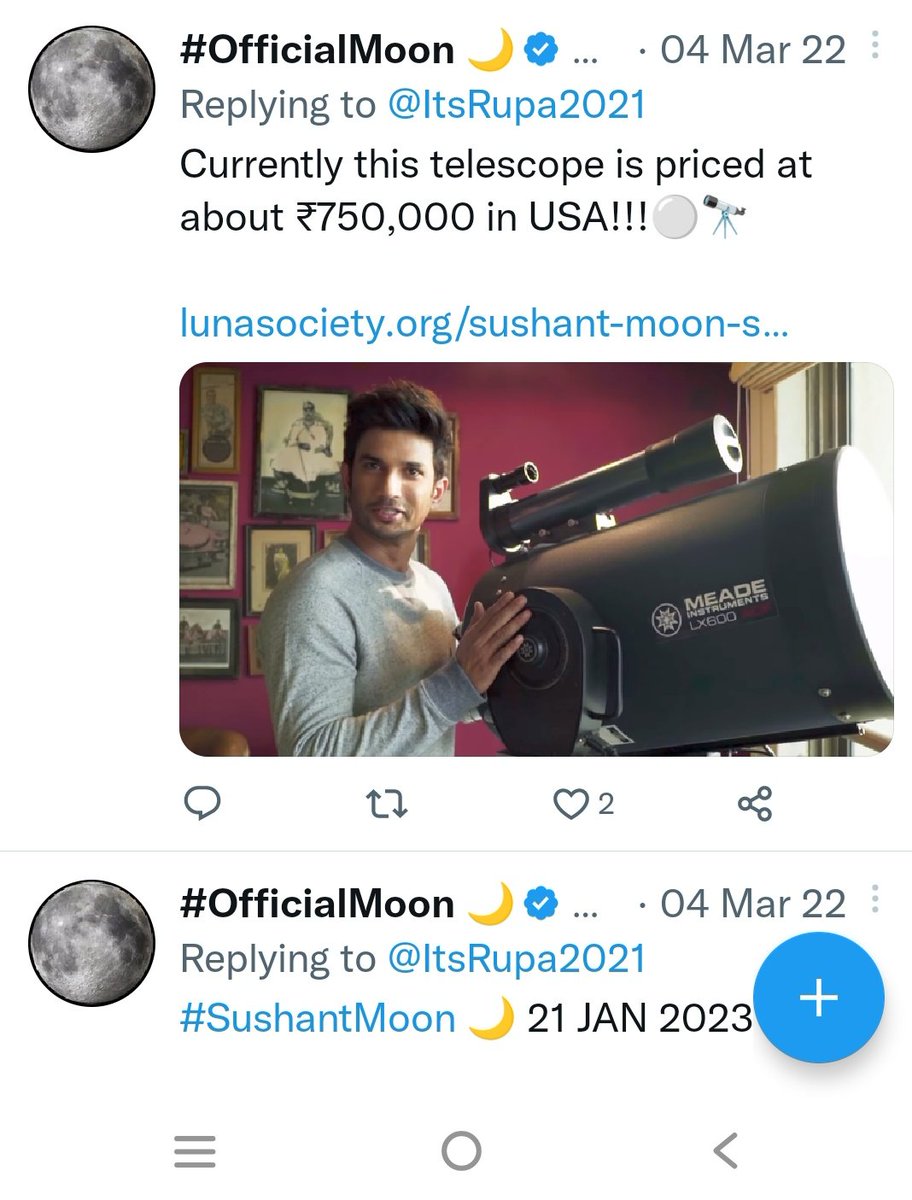 RIDDHI56987171's tweet photo. #SushantDay 
#SushantMoon 

Sushant busy with his telescope in observing Sky &amp; Moon 🤗🌚

Sushant Day https://t.co/VADD6jlYvu